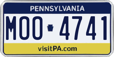 PA license plate MOO4741