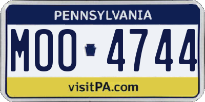 PA license plate MOO4744