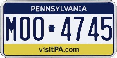 PA license plate MOO4745