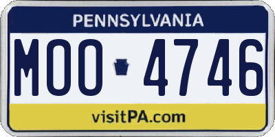 PA license plate MOO4746