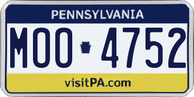 PA license plate MOO4752