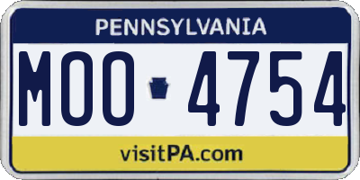 PA license plate MOO4754
