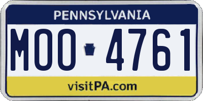 PA license plate MOO4761
