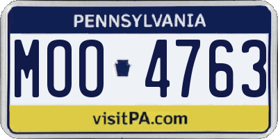PA license plate MOO4763