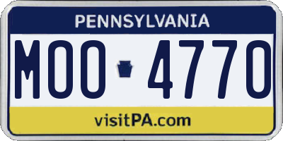PA license plate MOO4770