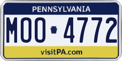 PA license plate MOO4772