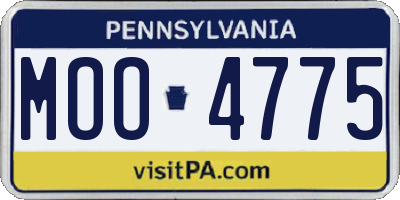 PA license plate MOO4775