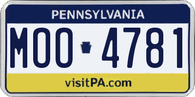 PA license plate MOO4781