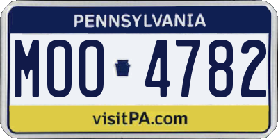 PA license plate MOO4782