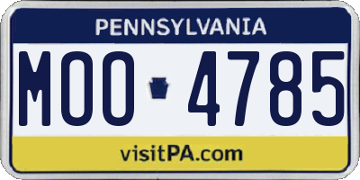 PA license plate MOO4785