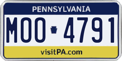 PA license plate MOO4791