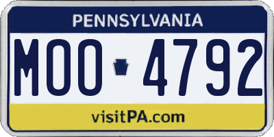 PA license plate MOO4792