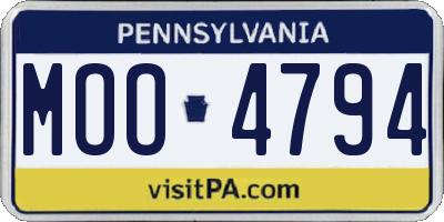 PA license plate MOO4794