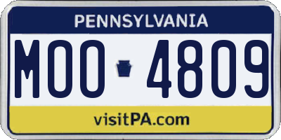 PA license plate MOO4809