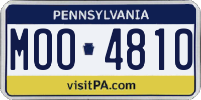 PA license plate MOO4810