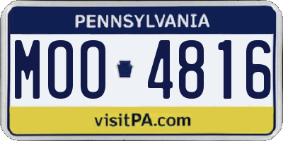PA license plate MOO4816