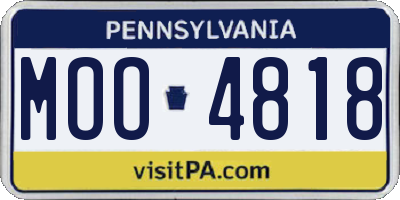 PA license plate MOO4818