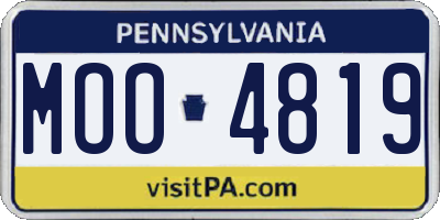 PA license plate MOO4819