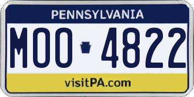 PA license plate MOO4822