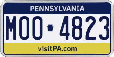 PA license plate MOO4823