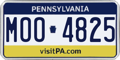 PA license plate MOO4825