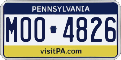 PA license plate MOO4826