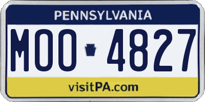 PA license plate MOO4827