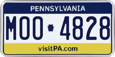 PA license plate MOO4828