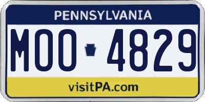 PA license plate MOO4829