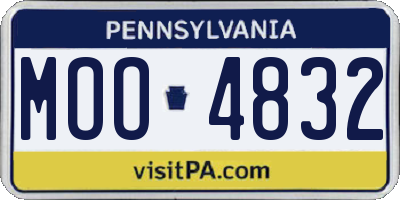 PA license plate MOO4832