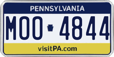 PA license plate MOO4844