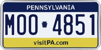 PA license plate MOO4851