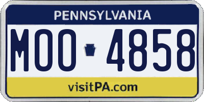 PA license plate MOO4858