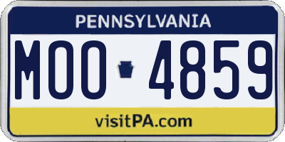 PA license plate MOO4859