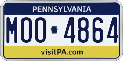 PA license plate MOO4864