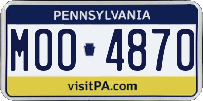 PA license plate MOO4870