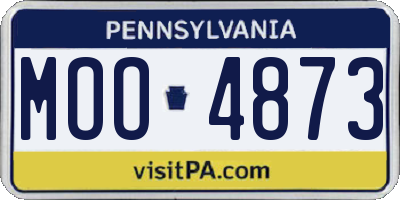 PA license plate MOO4873