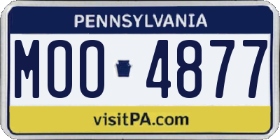 PA license plate MOO4877
