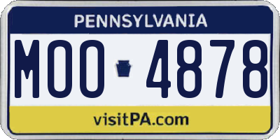 PA license plate MOO4878