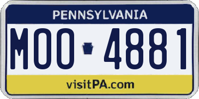 PA license plate MOO4881