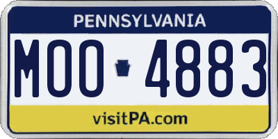 PA license plate MOO4883