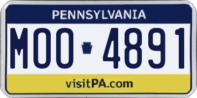 PA license plate MOO4891