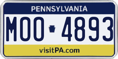 PA license plate MOO4893