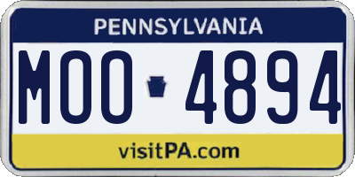 PA license plate MOO4894