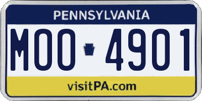 PA license plate MOO4901