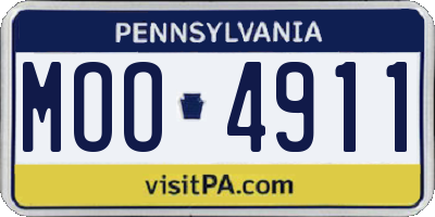 PA license plate MOO4911
