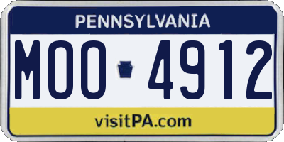 PA license plate MOO4912