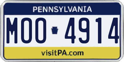 PA license plate MOO4914
