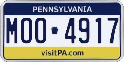 PA license plate MOO4917
