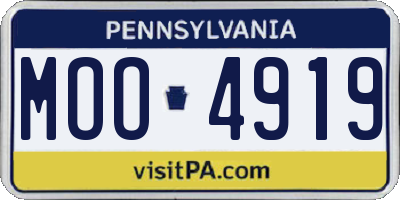 PA license plate MOO4919